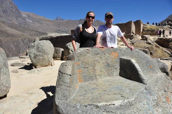 Com o Gustavo, nas ruínas incas de Ollantaytambo, no Valle Sagrado, perto de Cusco, no Peru